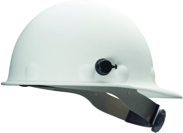 Fibre-Metal by Honeywell P2HNQRW01A000 Super Eight Fiber Glass Ratchet Cap Style Hard Hat with Quick-Lok, White