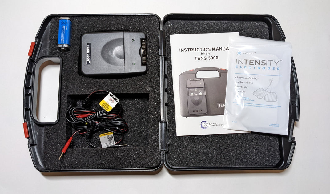 Portable TENS Unit with Starter Kit and Case - TENS 3000