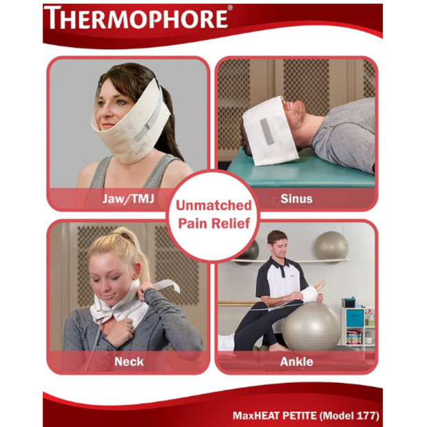Thermophore MaxHeat Petite Heating Pad (4" x 17") – Deep Moist Heat for Neck, Arms & Joints