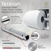 Teravan Stainless Steel Replacement Toilet Paper Roller with Chrome Plating (Set of 2)