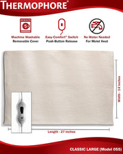 Thermophore Classic Moist Heat Pack – Large Size (14" x 27"), Model 055 for Back, Shoulders & Joint Pain Relief