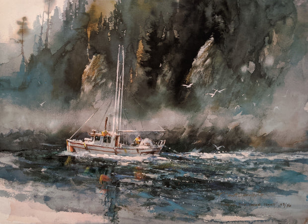 Fishing off Cohoe Point (25.375" x 18.375") - Brent Heighton Studios Limited Prints