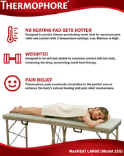 Thermophore MaxHEAT Moist Heat Therapy Pad (14" x 14") – Model 156, Medium Size for Targeted Pain Relief