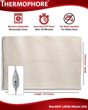 Thermophore MaxHEAT Moist Heat Therapy Pad (14" x 14") – Model 156, Medium Size for Targeted Pain Relief