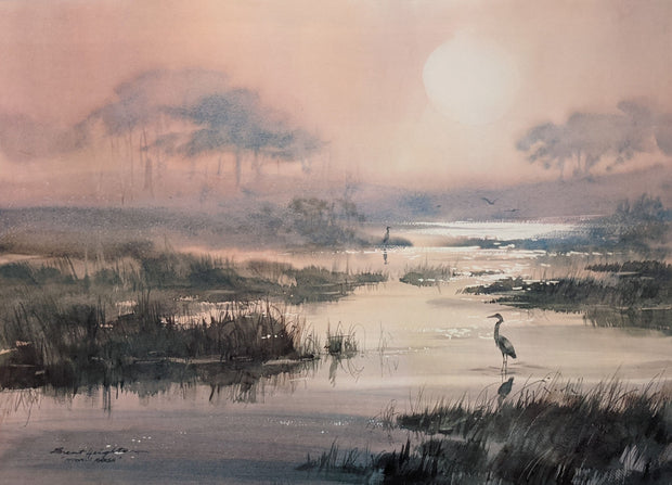 Moonlit Marsh (24.75" x 18") - (Brent Heighton) Limited Prints