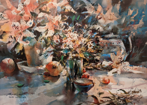 Tea Pot and Flowers (28.75" x 20.5") - (Brent Heighton) Limited Prints