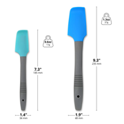 Teravan Kitchen Premium Silicone Curved Spatula Scrapers for Baking, Frosting, Mixing, Cooking, Scraping Jars and Cans, and Opening Pull Tabs (Set of 2)