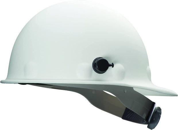 Fibre-Metal by Honeywell P2AQRW01A000 Super Eight Fiber Glass Cap Style Ratchet Hard Hat with Quick-Lok, White