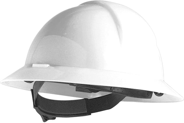 North A119R010000 Hard Hat Full Brim HDPE White Ratchet Adjustment