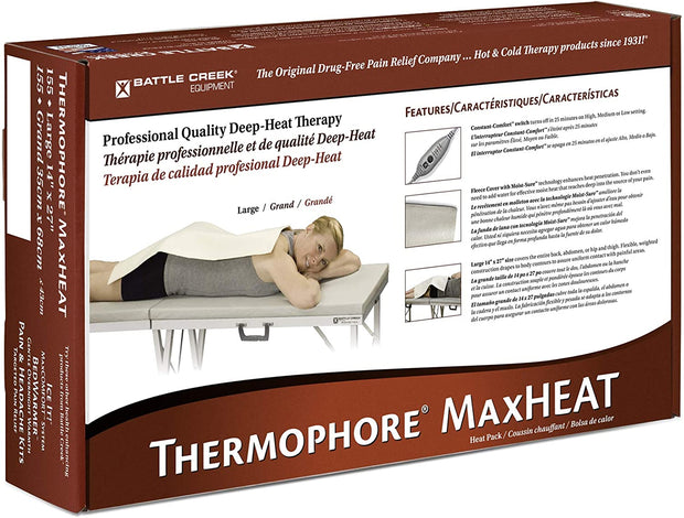 Thermophore MaxHeat Deep-Heat Therapy, Large, Standard, Auto-Switch, (14" x 27")