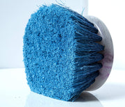 Teravan Blue Round Medium Firm Soft Flow-Thru Brush for Wheel and Utility Cleaning (4 Inch - Regular Trim)