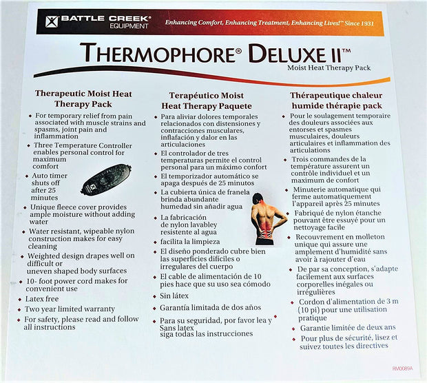 Thermophore Deluxe II Electric Heating Pad - Moist Heat Therapy, Large, (14"x27")