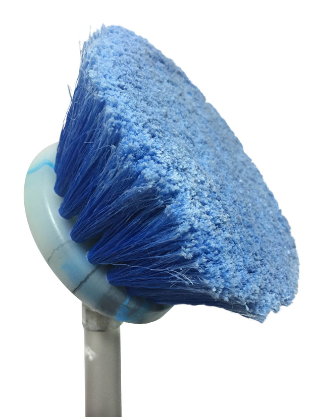 Guttermaster Blue 4.5 Inch Diameter Round Medium Soft Flow Through Brush With Flagged Ends For RV's and Larger Vehicles