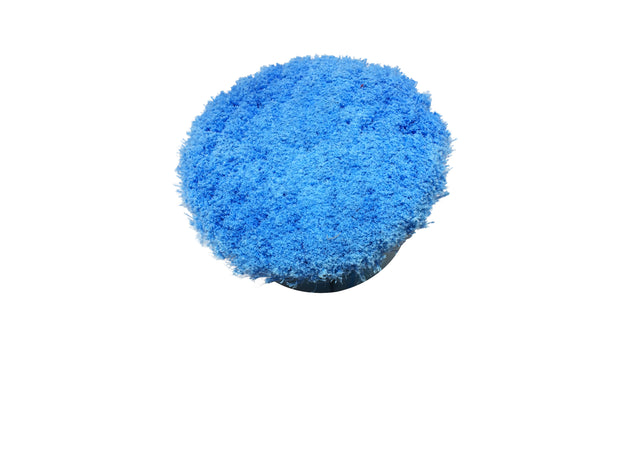 Guttermaster Blue 4.5 Inch Diameter Round Medium Soft Flow Through Brush With Flagged Ends For RV's and Larger Vehicles