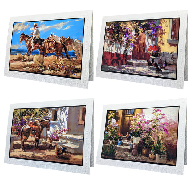 Brent Heighton Studios Deluxe Greeting Cards 5”x7”, Blank Inside, For All Occasions, 4 Cards with Envelopes