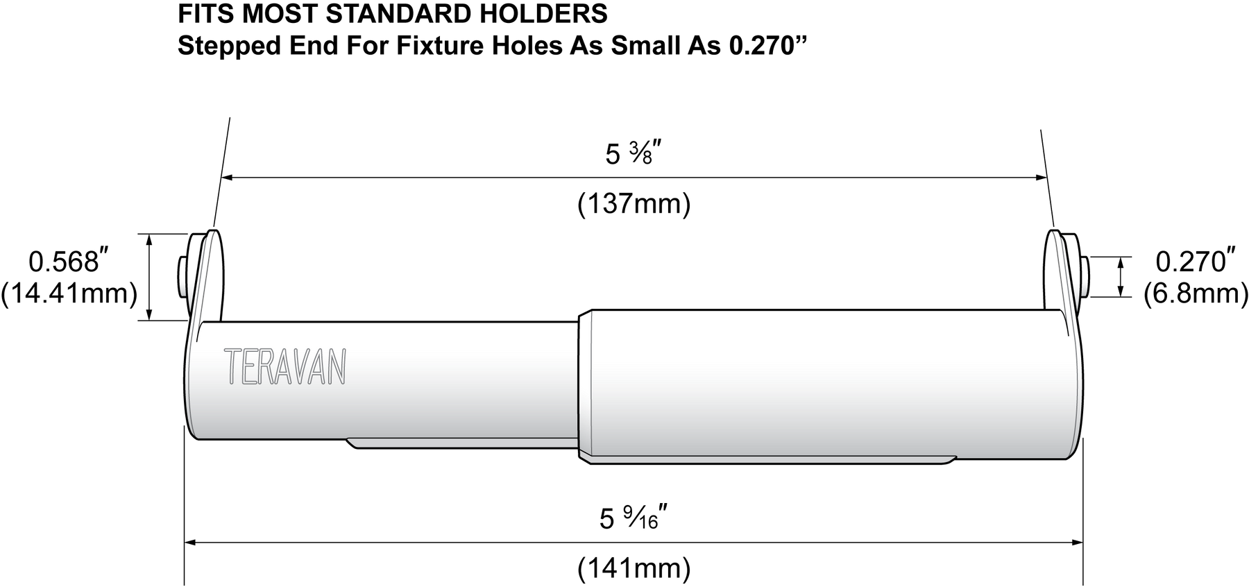 Teravan Standard Extender for Extra Large Toilet Paper Rolls Extend